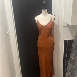 Elegant Orange Slip Dress